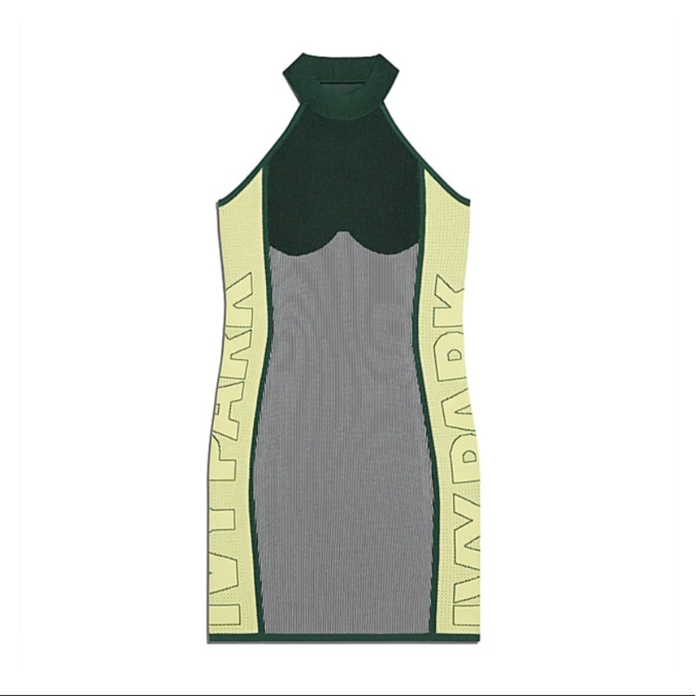 Adidas IVY PARK Green Knit Logo Dress